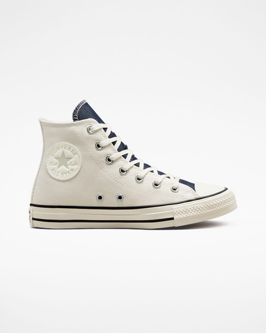 Tenis Converse Chuck Taylor All Star Denim Cano Alto Feminino Bege Azul Marinho Verde Oliva | PT P043057